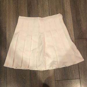 white pleated tennis skirt with shorts